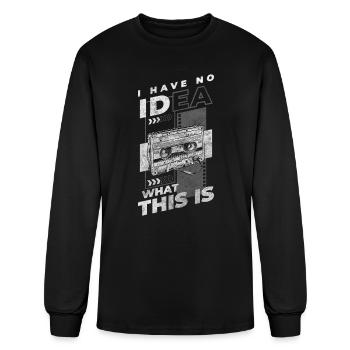 Cassette 80s Retro Music Lover Audio Tape - Men's Long Sleeve T-Shirt - black - Front