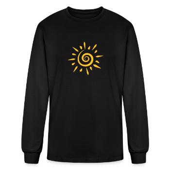 Sun Spiral T Shirt - Men's Long Sleeve T-Shirt - black - Front