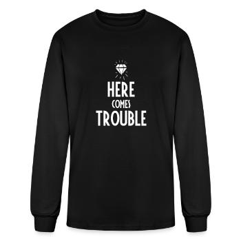 Here Comes Trouble - Men's Long Sleeve T-Shirt - black - Front