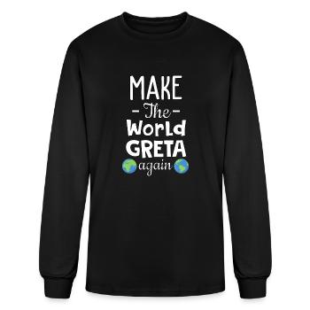 Make the World Greta again Fridays for Future - Men's Long Sleeve T-Shirt - black - Front