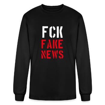 Fuck fake news - gift - Men's Long Sleeve T-Shirt - black - Front