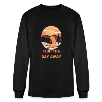 Fish The Day Away - Men's Long Sleeve T-Shirt - black - Front