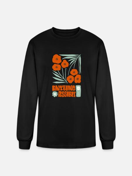 Anything Is Possible Poppies - Men's Long Sleeve T-Shirt - black