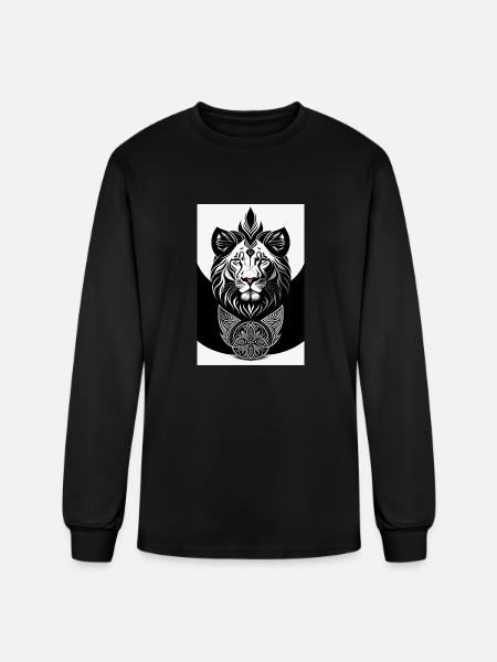 Lion outline - Men's Long Sleeve T-Shirt - black