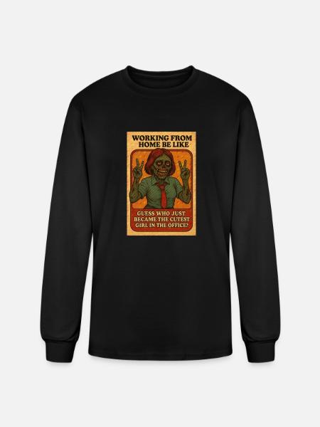The Cutest Remote Worker - Men's Long Sleeve T-Shirt - black