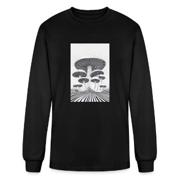 Optical Mushroom Forest - Men's Long Sleeve T-Shirt - black - Front