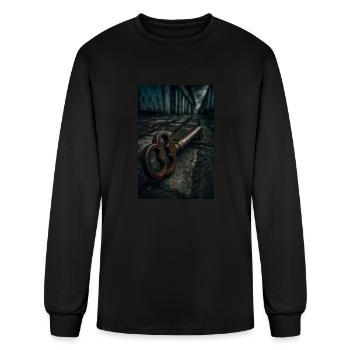 Clé rouillée des secrets oubliés - T-shirt à manches longues Homme - noir - Devant