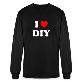 I love (heart) DIY - Men's Long Sleeve T-Shirt - black - Front