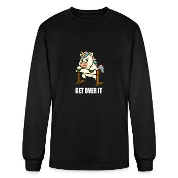 Unicorn hurdle hurdle race runner motivation phras - Men's Long Sleeve T-Shirt - black - Front