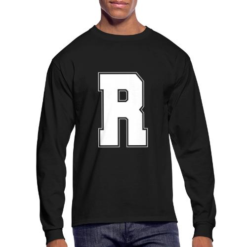 White Letter R – Varsity Alphabet Monogram - Men's Long Sleeve T-Shirt