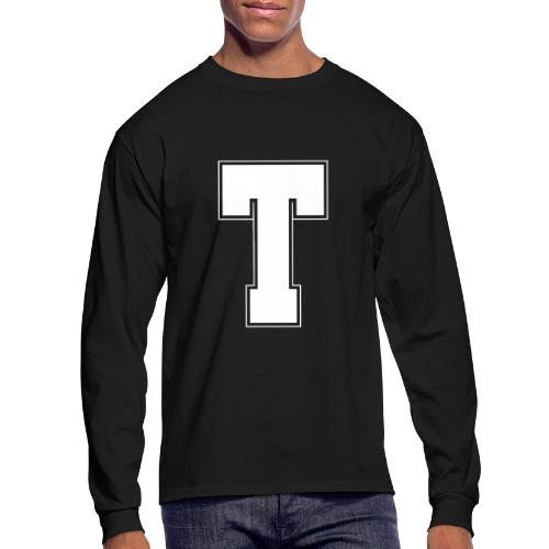 White Letter T – Varsity Alphabet Monogram - Men's Long Sleeve T-Shirt
