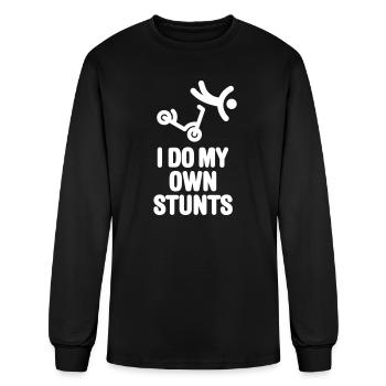 I do my own stunts stunt scooter scootering tricks - Men's Long Sleeve T-Shirt - black - Front