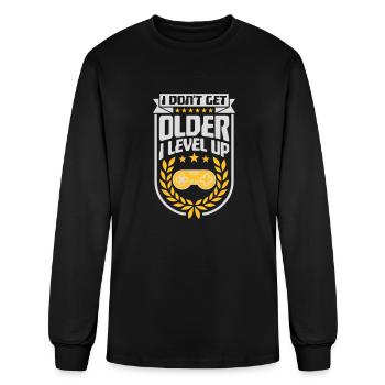 get older level up - Men's Long Sleeve T-Shirt - black - Front
