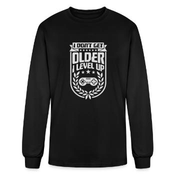 get older level up - Men's Long Sleeve T-Shirt - black - Front