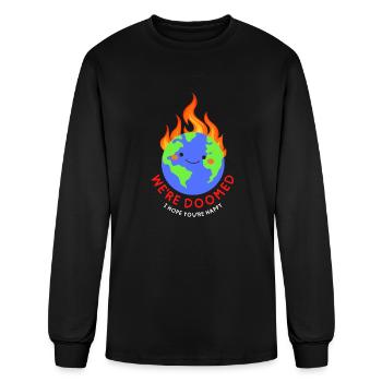 Doomed Planet Earth Pollution Greta Climate Change - Men's Long Sleeve T-Shirt - black - Front