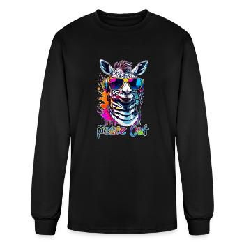 Peace Zebra - Men's Long Sleeve T-Shirt - black - Front