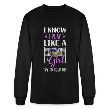 Volleyball Game Team Match - Men's Long Sleeve T-Shirt - black - Front