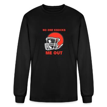 Footballhelm no one knocks me out - Men's Long Sleeve T-Shirt - black - Front