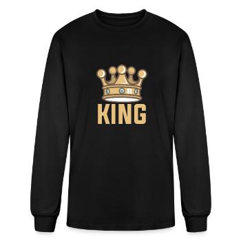 Couronne royale - T-shirt à manches longues Homme - noir - Devant