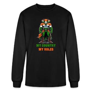My country my rules India elephant - Men's Long Sleeve T-Shirt - black - Front