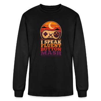 I Speak Fluent Button Mash - Men's Long Sleeve T-Shirt - black - Front