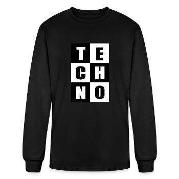 Techno music quotes - Men's Long Sleeve T-Shirt - black - Front