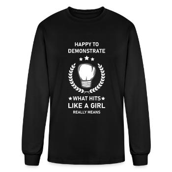 Boxing - Kickboxing - Boxer - Men's Long Sleeve T-Shirt - black - Front