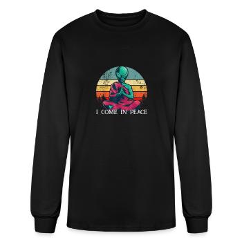 I Come In Peace Alien Monk - Men's Long Sleeve T-Shirt - black - Front