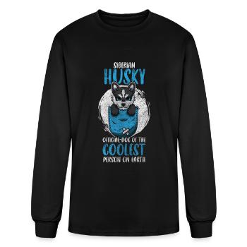 Dog Mistress Siberia Pedigree Dog - Men's Long Sleeve T-Shirt - black - Front