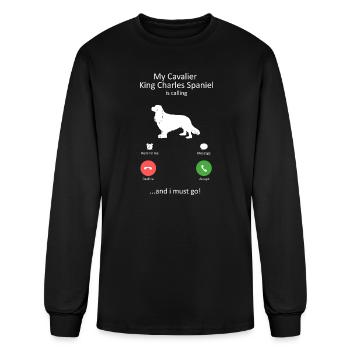 Cavalier King Charles Spaniel Is Calling Design - Men's Long Sleeve T-Shirt - black - Front