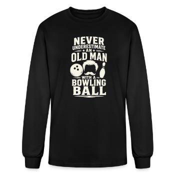 Old Man Bowling Ball Anthem - Men's Long Sleeve T-Shirt - black - Front