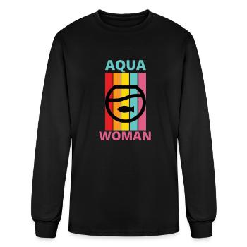 Aqua Woman Fitted Scoop - Men's Long Sleeve T-Shirt - black - Front