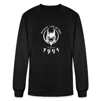 33rd birthday Keepin evil at bay since 08/1991 - Men's Long Sleeve T-Shirt - black - Front