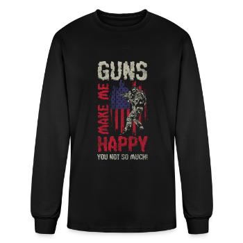 Guns Handgun Hunter Revolver - Men's Long Sleeve T-Shirt - black - Front