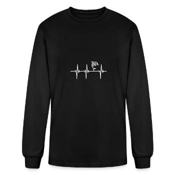 Heartbeat For Cute Dolphins - Men's Long Sleeve T-Shirt - black - Front