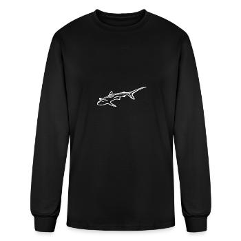 Requin élégant dans le courant de dérive - T-shirt à manches longues Homme - noir - Devant