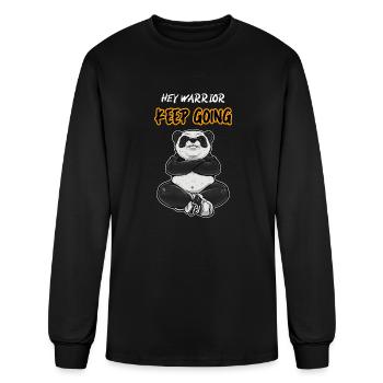 The Wise Panda And Motivational Words - Men's Long Sleeve T-Shirt - black - Front