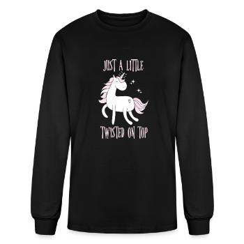 Twisted On Top Funny Unicorn - Men's Long Sleeve T-Shirt - black - Front