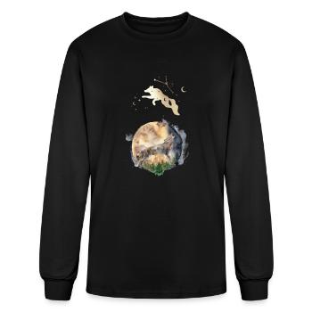 Wolf Moon Magic - Men's Long Sleeve T-Shirt - black - Front