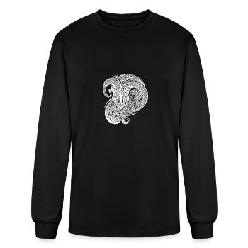 Elegant Capricorn Vintage Tribal Tattoo - Men's Long Sleeve T-Shirt - black - Front