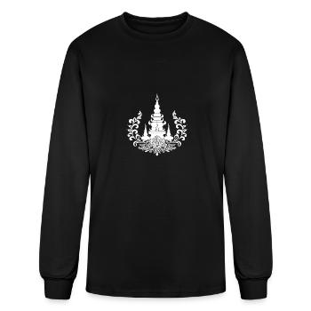 Symbole de la nature du complexe du temple de Thaïlande - T-shirt à manches longues Homme - noir - Devant