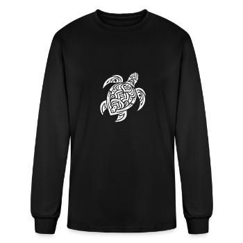 Elegant Tribal Tattoo Turtle - Men's Long Sleeve T-Shirt - black - Front