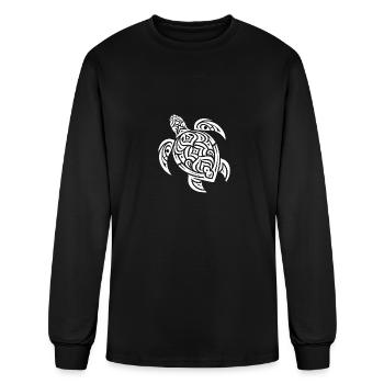Cute Turtle Tribal Tattoo Style - Men's Long Sleeve T-Shirt - black - Front