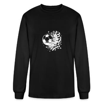 Firecracker Soccer Shot Breaks Through Brick Wall - Men's Long Sleeve T-Shirt - black - Front