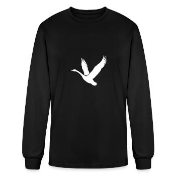Cygne Oiseaux sauvages Style de tatouage - T-shirt à manches longues Homme - noir - Devant