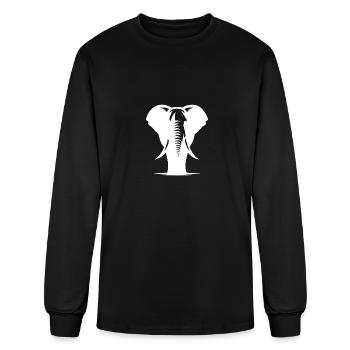 Elephant Portrait - Safari Trunked Animal - Men's Long Sleeve T-Shirt - black - Front