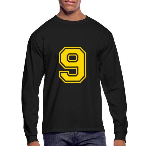 Number 9 in a classic athletic collegiate font - Men's Long Sleeve T-Shirt