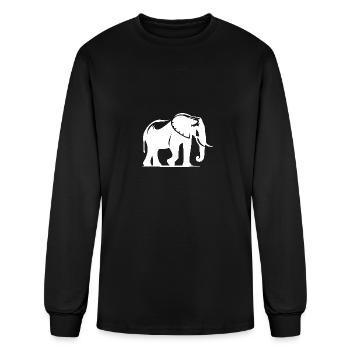 Elephant Portrait - Safari Trunked Animal - Men's Long Sleeve T-Shirt - black - Front