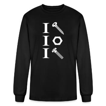 Screw Nut Bolt Mechanic Humor - Men's Long Sleeve T-Shirt - black - Front