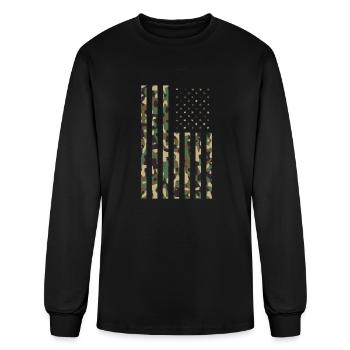 Camo flag usa - Men's Long Sleeve T-Shirt - black - Front